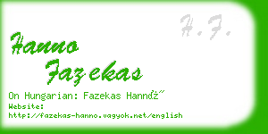 hanno fazekas business card